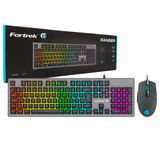 Kit Teclado E Mouse Gamer Fortrek Ranger, Usb, Rgb, Abnt2, 6400 Dpi, Grafite