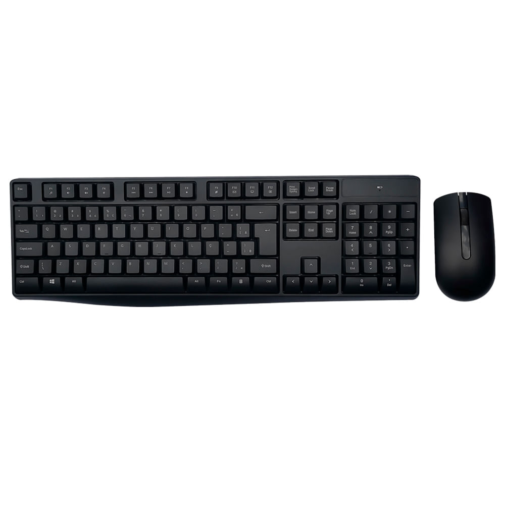 Kit Teclado + Mouse S/ Fio Tc269 Multimídia Multilaser 1600dpi Usb Bulk Preto