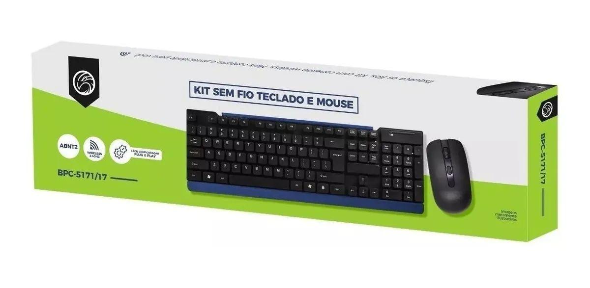 Kit Teclado E Mouse S/ Fio Brazilpc Bpc-5271/17