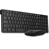 Exbom Kit Teclado E Mouse Wireless Sem Fio 1600 Dpi 3v Bk-wh, Unico, Preto, Bk 1000