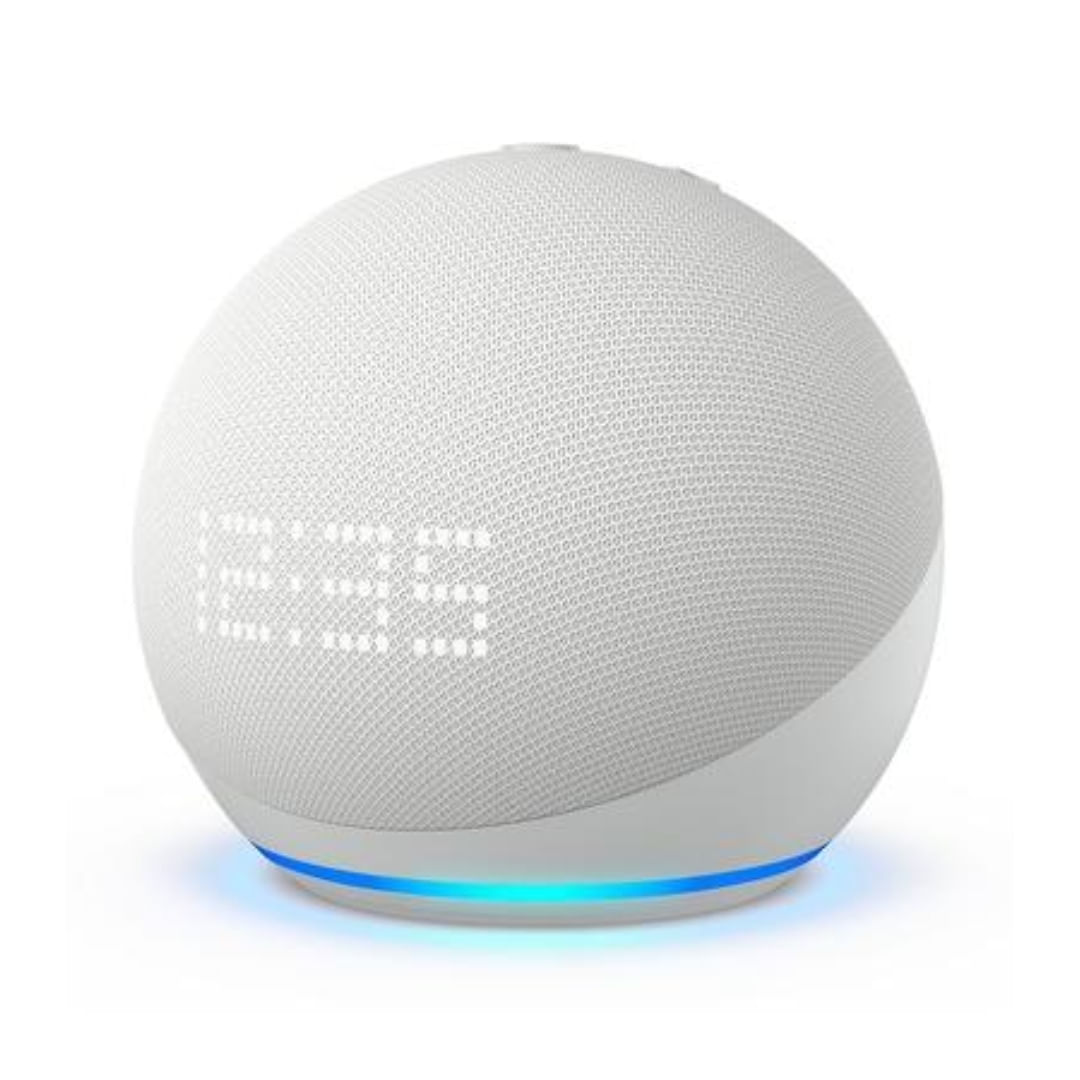 Echo Dot 5 Branca l Assistente Alexa com Relogio LED