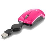 Mouse Usb Mini-retrátil Multilaser Bom E Barato Rosa Preto