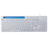 Teclado Multimidia Office Usb Branco Com Apoio Para Smartpho
