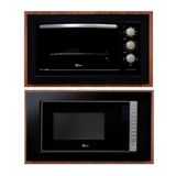 Kit Forno Elétrico 48 L e Micro-ondas 25 L de Embutir Fit Line Moldura Preta 220 V Fischer