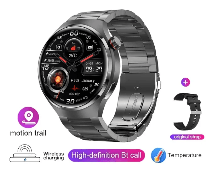 Relógio Gt4 Pro Smartwatch Rastreador, Função Cárdiaca, Exercícios E Mais