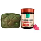 Kit Creatine Gummy Morango 240g + Necessaire Puffy Verde - Nutrify