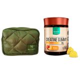 Kit Creatine Gummy Pessego 240g + Necessaire Puffy Verde - Nutrify