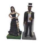 Casal Orixás Exú E Pomba Gira 15 Cm Resina-seleciona A Cor