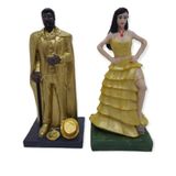 Casal Orixás Exú E Pomba Gira 15 Cm Resina-seleciona A Cor