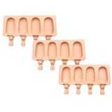 Kit 3 Formas Silicone Picolé Magnum 4 Cavidades Antiaderente