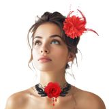 Kit Colar Choker Gargantilha Renda Gótica + Flor Cabelo Ou Broche: Steampunk Festa Fantasia Vintage Halloween