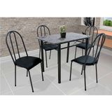 Conjunto de Mesa de Cozinha 4 Cadeiras Genebra Preto