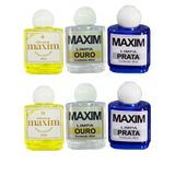 Kit 6un Maxim 40ml Limpa Chapeados Pratas Ouro 18k Liquido