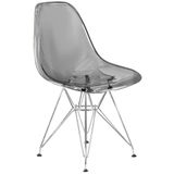 Cadeira Charles Eames Cristal Eiffel Designer Cinza