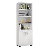 Livreiro Office Com Portas Pequenas Branco Trama - Móveis Leão