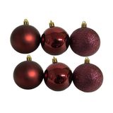 Kit 30 Bolas De Natal Vinho Mista Lisa 3cm Decoração Árvore