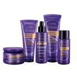 Kit Siàge Resgate Imediato Com Acidificante 150ml + Shampoo 250ml + Máscara Capilar 250g + Sérum Leave In 100ml + Condicionador 200ml Cada