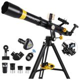 Telescópio Astronômico 45x150 Com Ocular Digital E Montagem Vertisteel Altazimuth, Koolpte 90900e, Preto