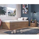 Quarto Infantil Cama Com Mesa De Cabeceira Tokio Art In Moveis