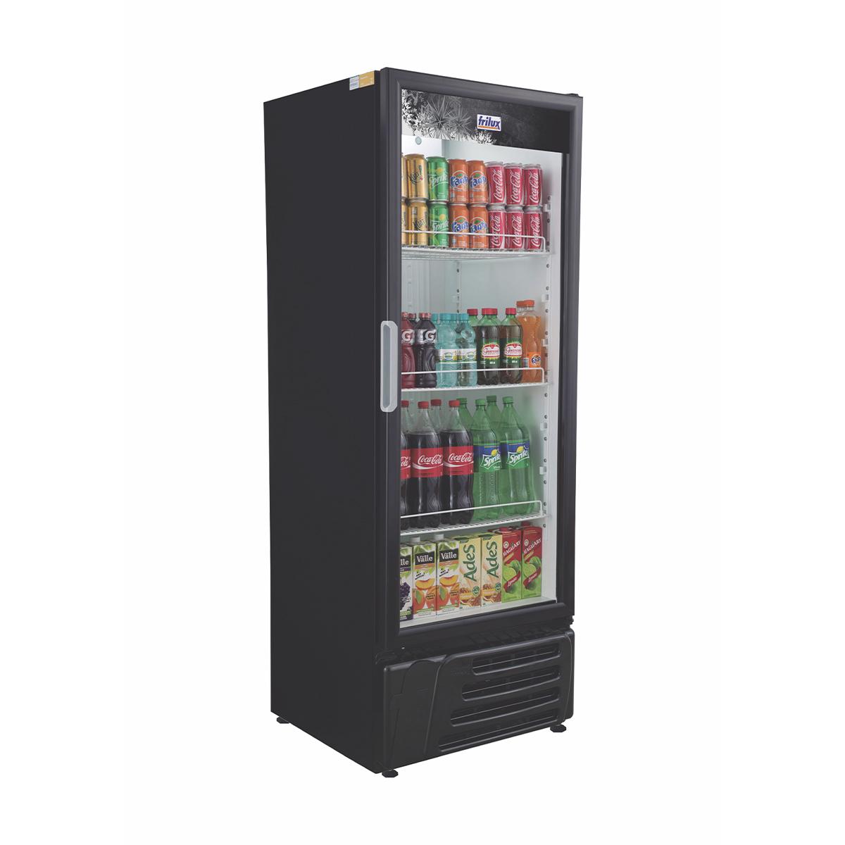 Refrigerador Expositor Vertical Frilux 410 Litros Preto Porta De Vidro 127v Rf-004