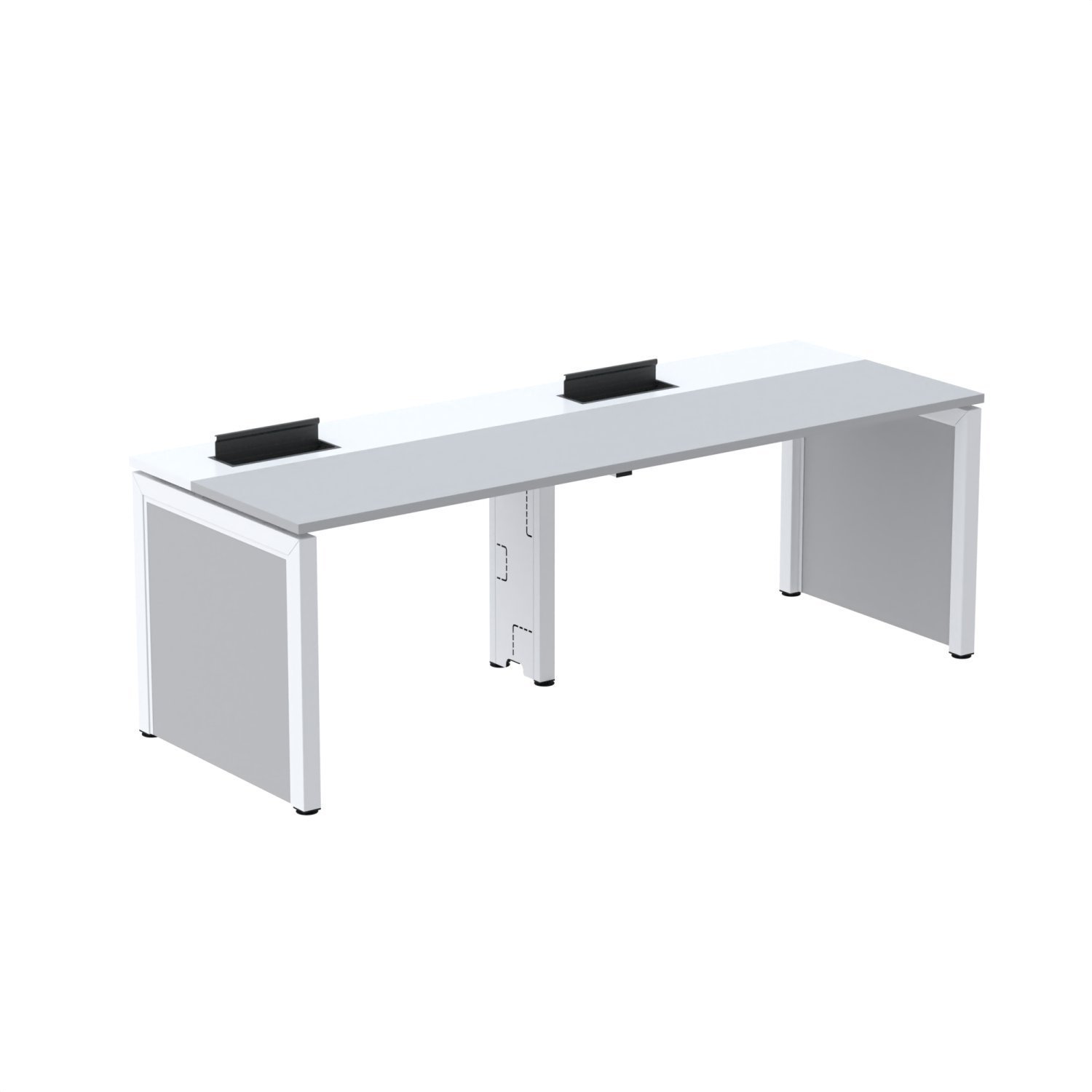 Escrivaninha Corporativa Para 2 Pessoas 110x79,2cm Pscpp110 Cinza/branco