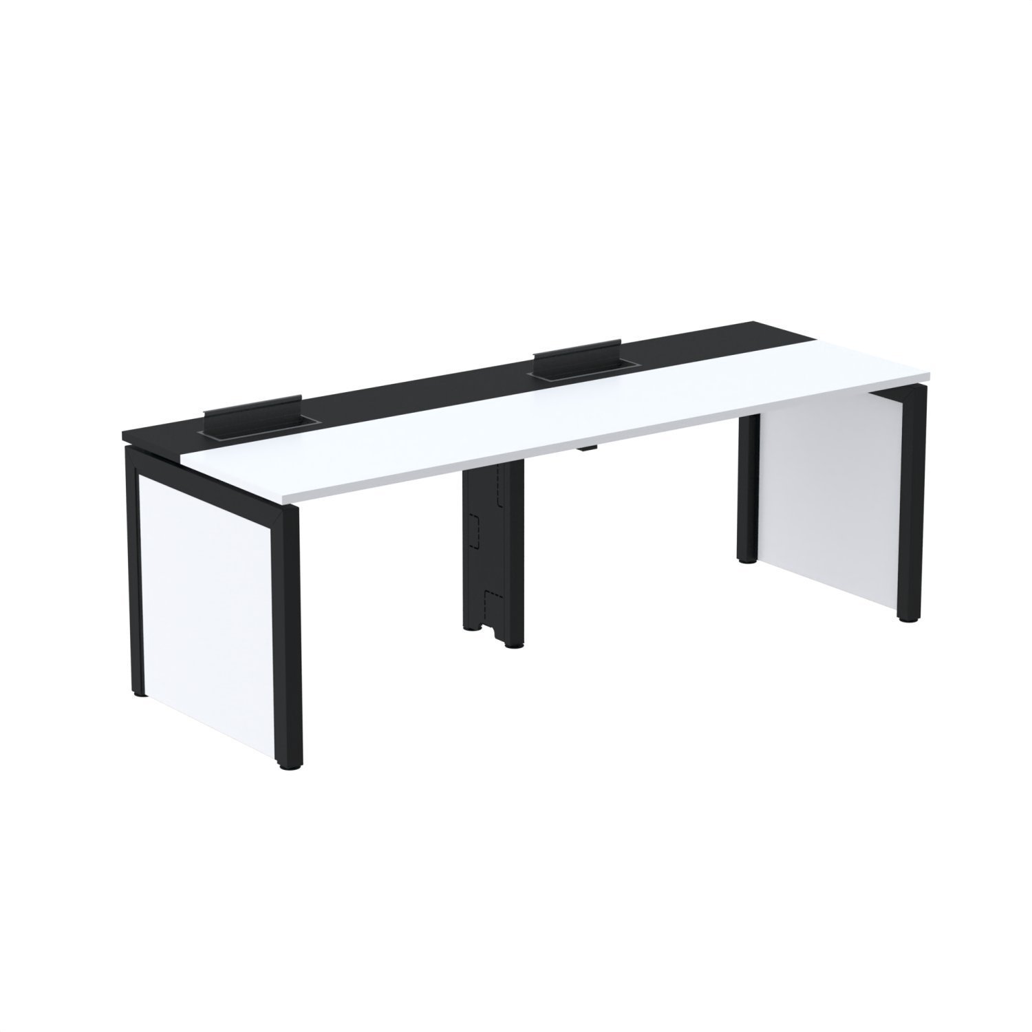 Escrivaninha Corporativa Para 2 Pessoas 130x79,2cm Pscpp130 Branco/preto