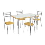 Conjunto de Mesa com 4 Cadeiras Gisele Cromado