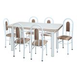 Conjunto de Mesa com 6 Cadeiras Luana Branco