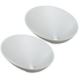 Kit 02 Cubas De Apoio Meia Lua Lavabo C01 Bm38w Cinza Matte Fosca - Lyam