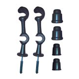 Kit 2 Suporte Varão Duplo Cortina Ponteira 19-28mm Imbuia