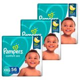 Kit Fralda Pampers Confort Sec Xxg 168 Tiras