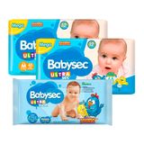 Kit Babysec Fralda Descartável Ultrasec Galinha Pintadinha M 80 Tiras + Toalha Umedecida Ultrafresh 46 Unidades