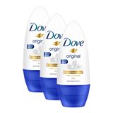 Kit 3 Desodorantes Dove Rollon Original Feminino 50ml Cada