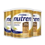 Kit Com 3 Suplemento Alimentar Nutren Senior 740g Cada