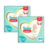 Kit 2 Fralda Descartável Pampers Premium Care Pants Xxg 60 Unidades Cada