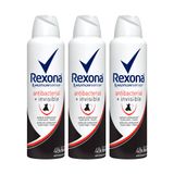 Kit 3 Desodorantes Rexona Aerosol Women Invisible Antibacteriano 150ml Cada