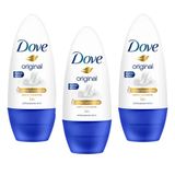 Kit 3 Desodorante Dove Rollon Original Feminino 50ml Cada