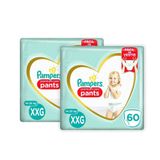 Kit Fralda Descartável Pampers Premium Care Pants Xxg 120 Tiras