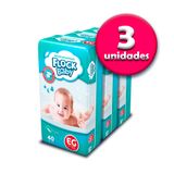 Kit Fralda Descartável Flock Baby Eg 120 Tiras