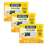 Kit 3 Fralda Geriátrica Bigfral Derma Plus Prática G 16 Unidades Cada