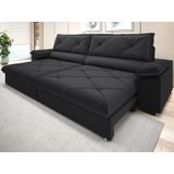 Sofá Com Carregador Usb E Molas No Assento Retrátil Reclinável Nice 2,10m Linho Soft - Netsofas - Grafite