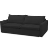 Sofá Cama Retrátil Reclinável 208cm Lari F04 Veludo Preto