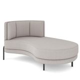Sofá Chaise Longue Living Lucca Direito D02 Bouclê Bege B-62