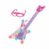 Guitarra Infantil Com Oculos E Mic Rock Show Rosa Dm Toys