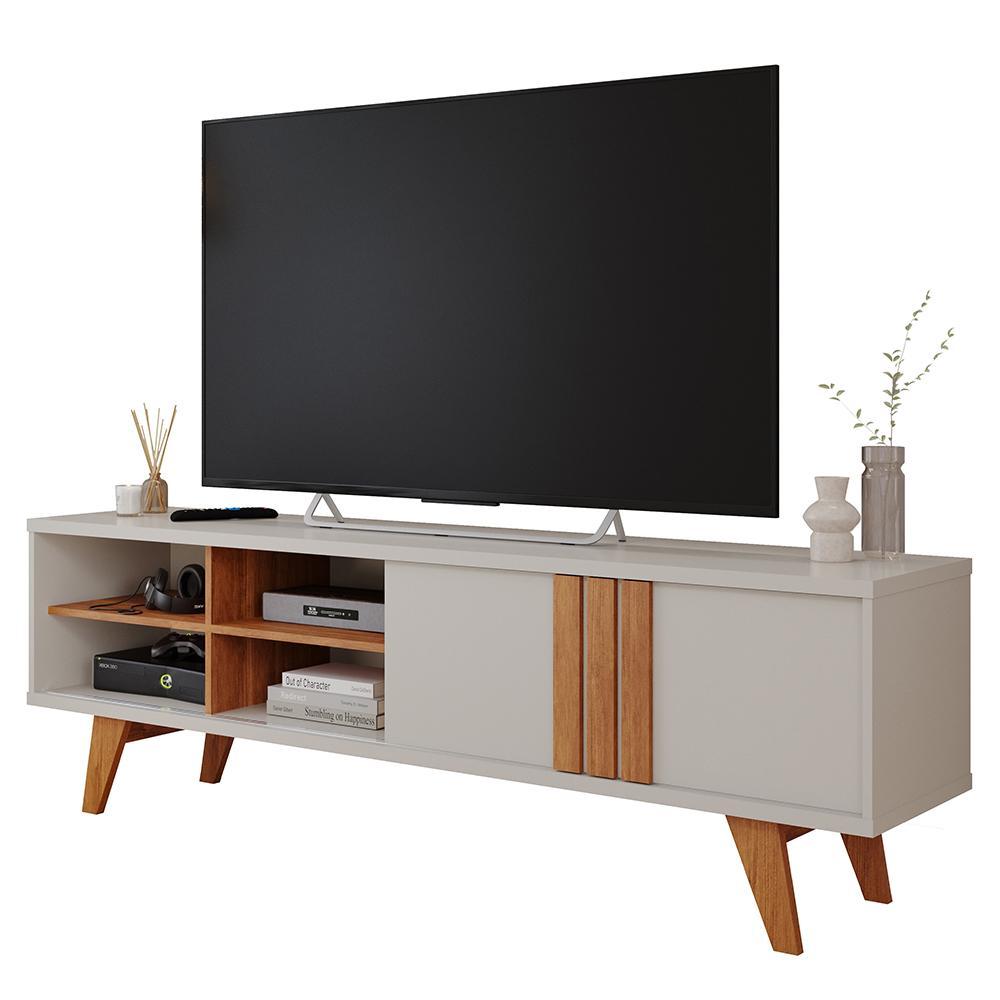 Rack Bancada Paraty 180cm Off White/cinamomo Para Tv Até 60 - Permóbili