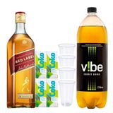 Combo Whisky Red Label 1l + Energetico Vibe + 4 Gelo De Coco