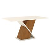 Mesa De Jantar Fiorella 160 Cm Tampo Reto Nature Off White - Henn