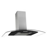 Coifa De Parede 90 Cm Vidro Curvo Terim Black Inox 110v