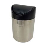 Lixeira Inox C/ Tampa Basculante Ptreto1,5l Viel