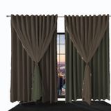 Cortina Blackout Bia Corta Luz 7,00 X 2,60 Quarto Marrom